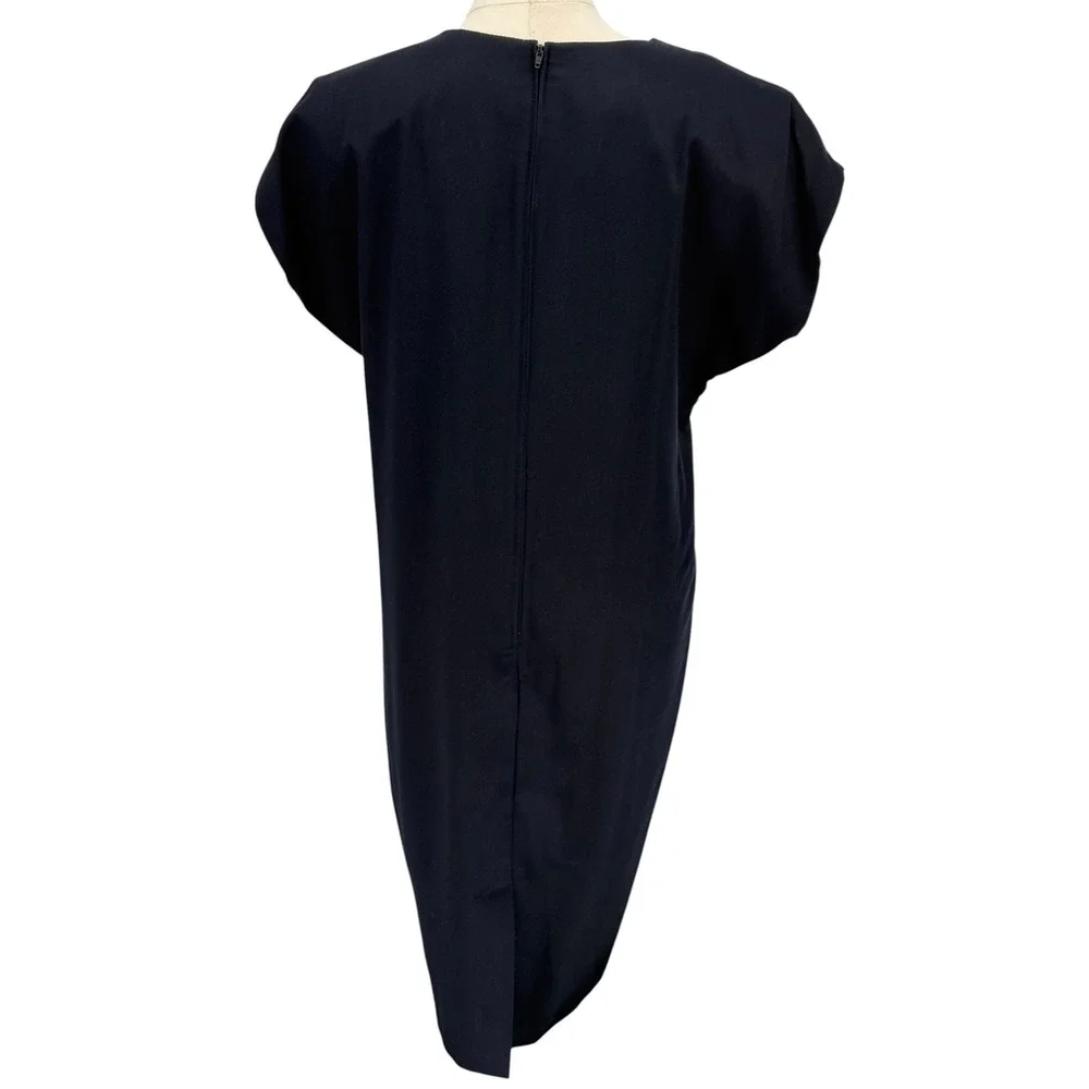 K.C. Spencer Vintage 2-Piece Dress Set Navy Abstract Gold 100% Rayon Size 12